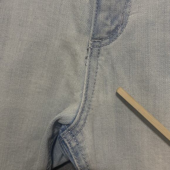 Democracy Light Blue Cropped Pants with Embellished Hem - Picture 8 of 11